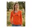 Tee-shirt MAYFLOWER NAPOLI1 orange à sérigraphie poule : confort et peps animalier-1