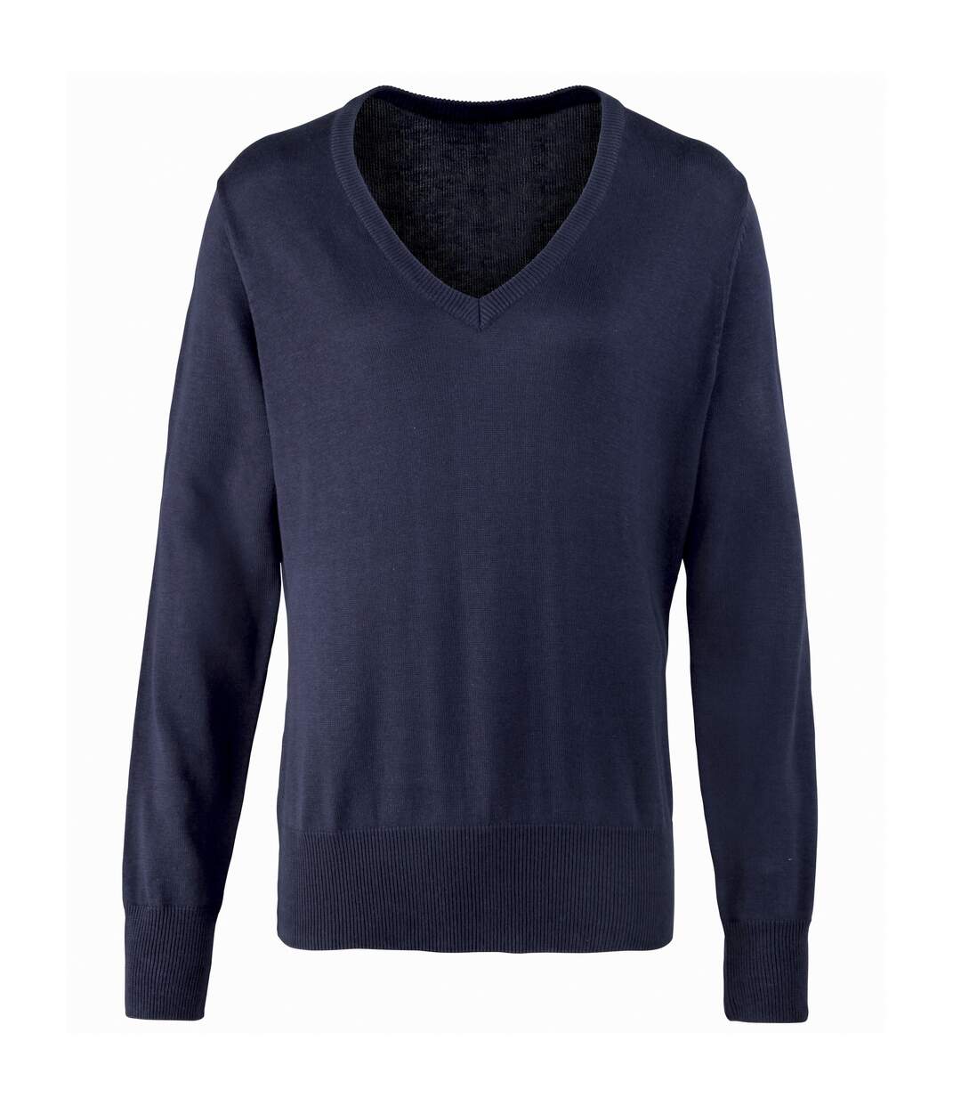 Premier Womens/Ladies V-Neck Knitted Sweater / Top (Navy) - UTRW1132-1