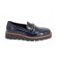 Womens/ladies Miranda Saddle Trim Court Shoes Navy Cipriata-1