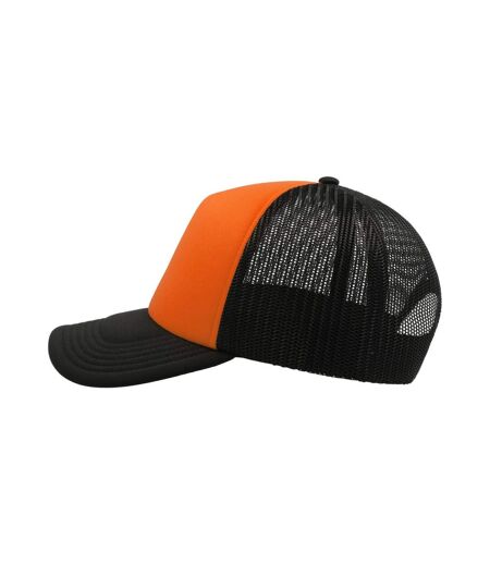 Casquette style trucker rapper mixte orange / noir Atlantis