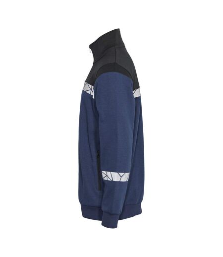 Mens Progression Hi-vis Full Zip Sweatshirt Navy Black Projob