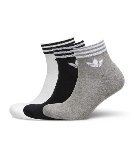 x3 paires de chaussettes blanches/noires homme adidas tref ank