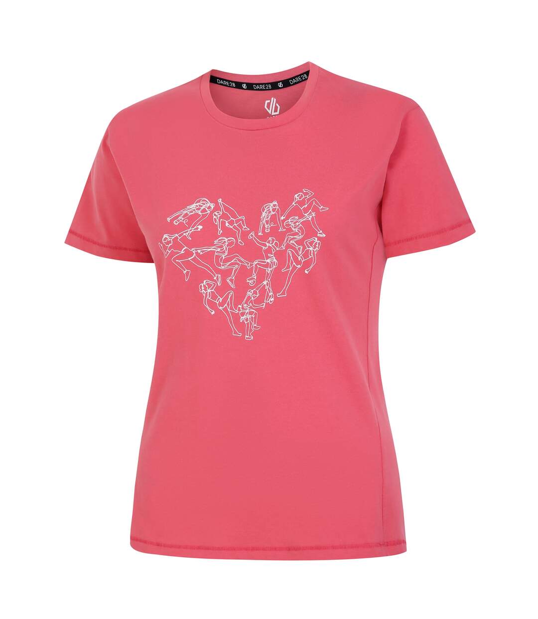 Womens/ladies tranquility ii heart t-shirt sorbet pink Dare 2B-3