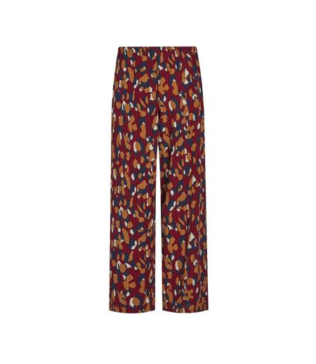Pantalon fluide rouge à motifs femme vila lusi