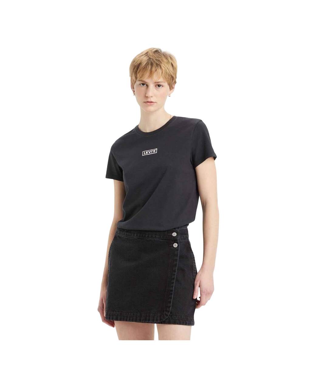 Womens/ladies The Perfect T-shirt Black Levis-4