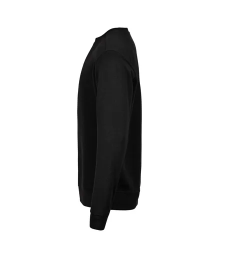 Mens Ribbed Interlock Crew Neck Sweatshirt Black Tee Jays