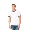 Alternative Apparel Mens 50/50 Vintage Jersey Ringer T-Shirt (White/Navy)