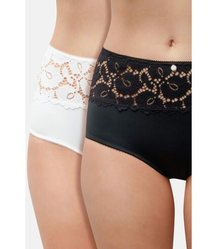 LOTx2 Culotte haute ALICE Blanc et