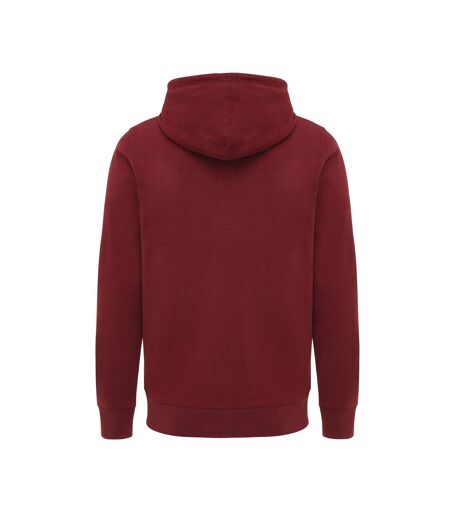 Unisex adult abisko recycled cotton full zip hoodie burgundy Iqoniq