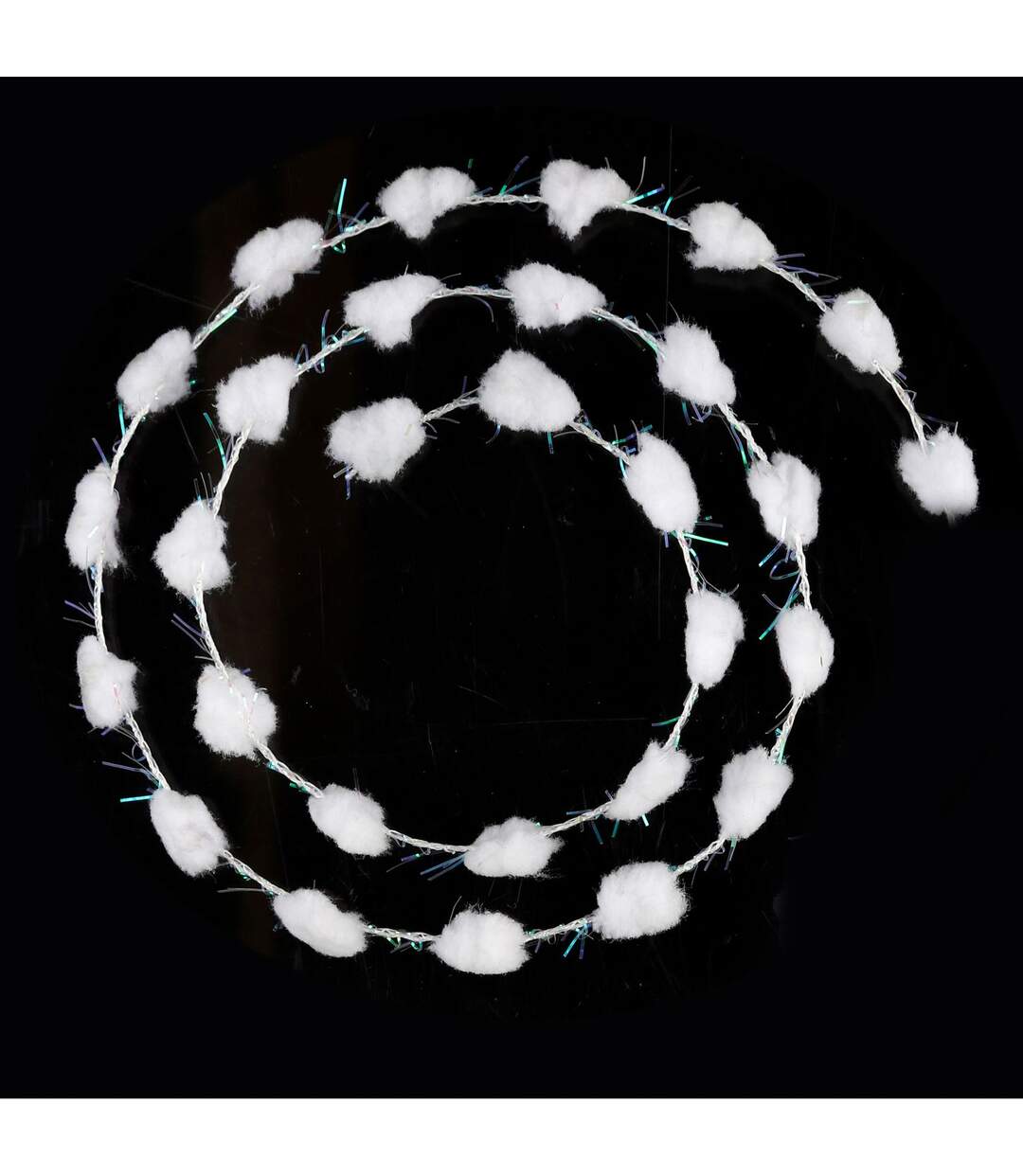 Guirlande de Noël Mini Boules Paillétées - 250 cm - Blanc