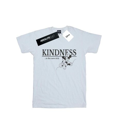 Disney Womens/Ladies Minnie Mouse Kindness Is Rich Cotton Boyfriend T-Shirt (Blanc) - UTBI38109