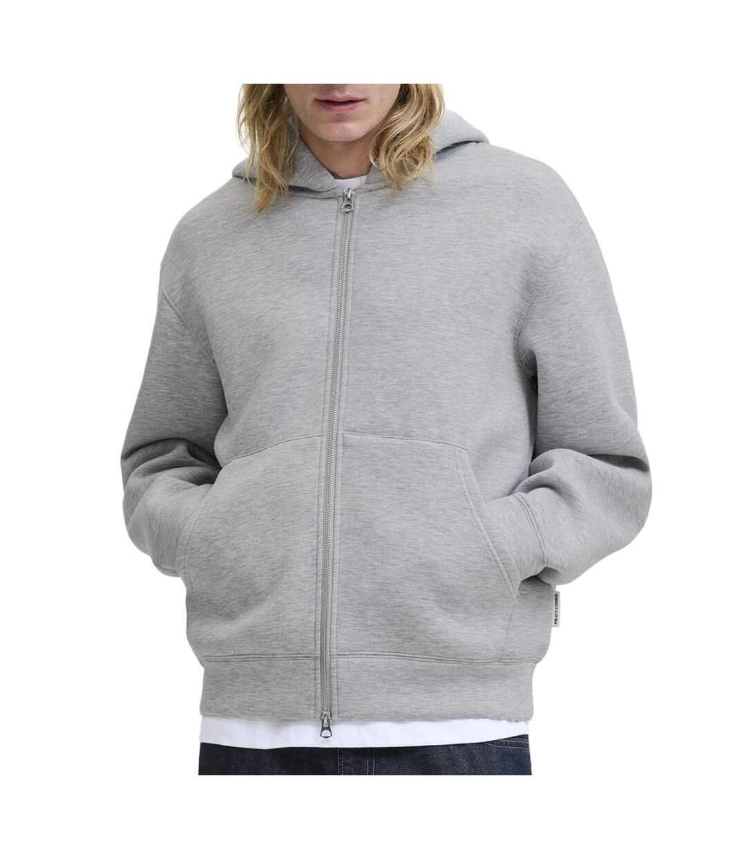 Sweat zippé gris homme jack & jones cover scuba-1