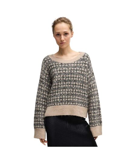 Pull Style Tricoté Fernade Femme Beige Boss