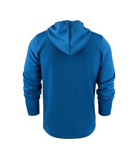 Mens Layback Hoodie Blue Printer RED