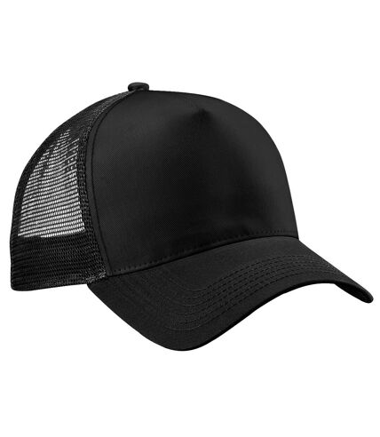 Beechfield Mens Half Mesh Trucker Cap / Headwear (Pack of 2) (Black) - UTRW6695