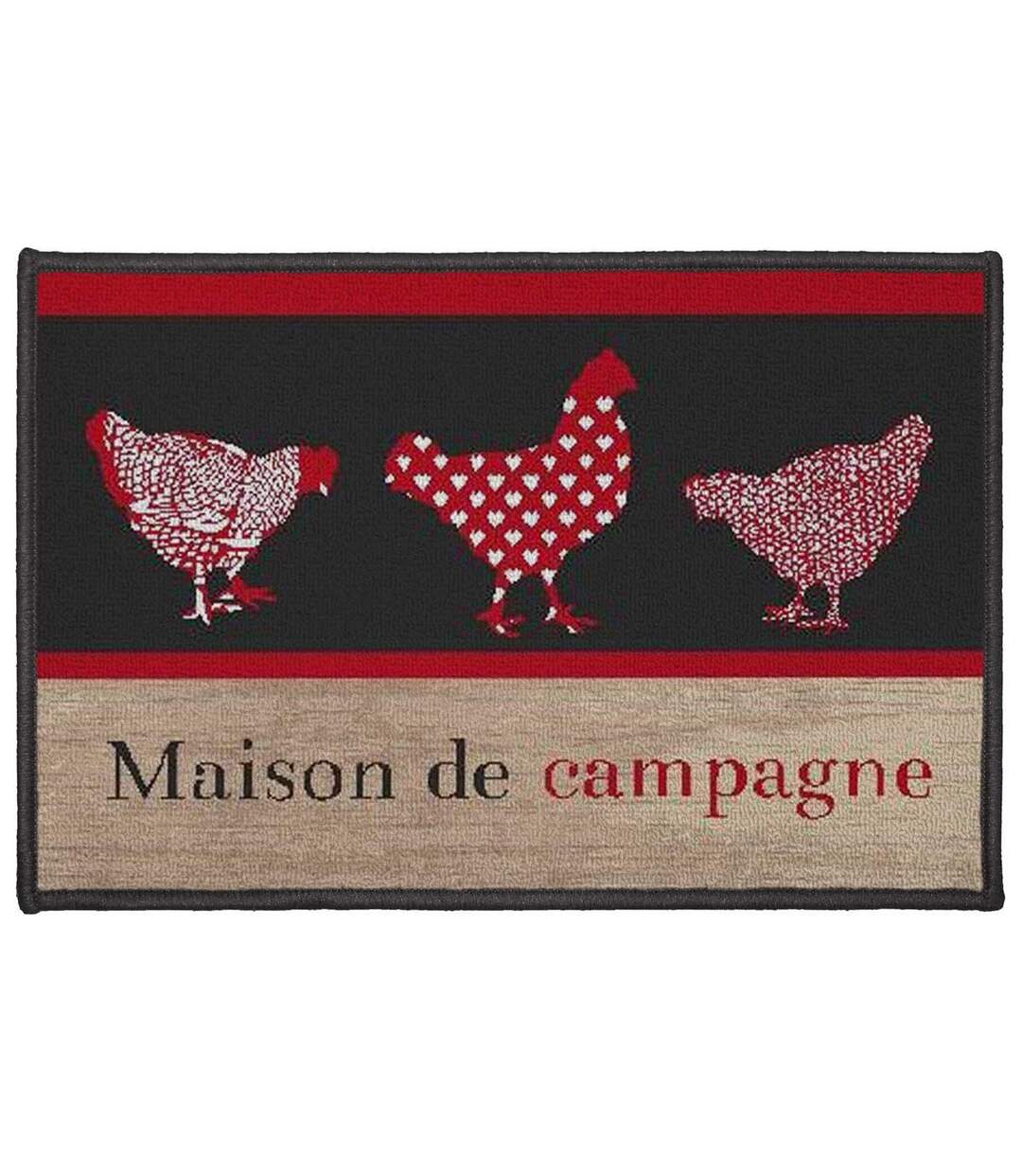 Tapis Déco Rectangle Campagne 40x60cm Rouge-1