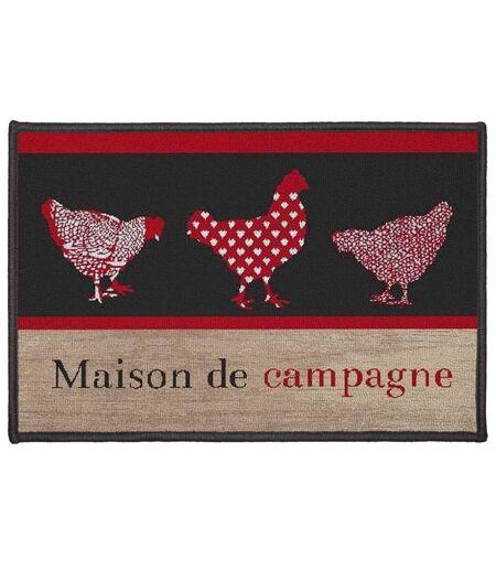 Tapis Déco Rectangle Campagne 40x60cm Rouge