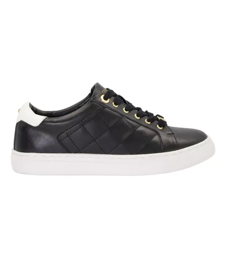 Baskets Style Matelassé Ellenar Adulte Noir Blanc Dune London