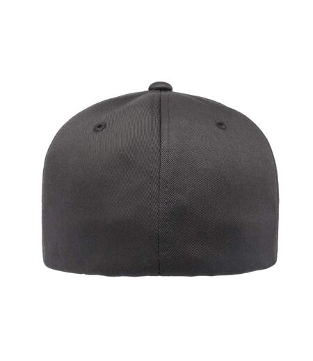 Childrens/kids Wooly Combed Baseball Cap Dark Grey Flexfit