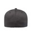 Childrens/kids Wooly Combed Baseball Cap Dark Grey Flexfit-2