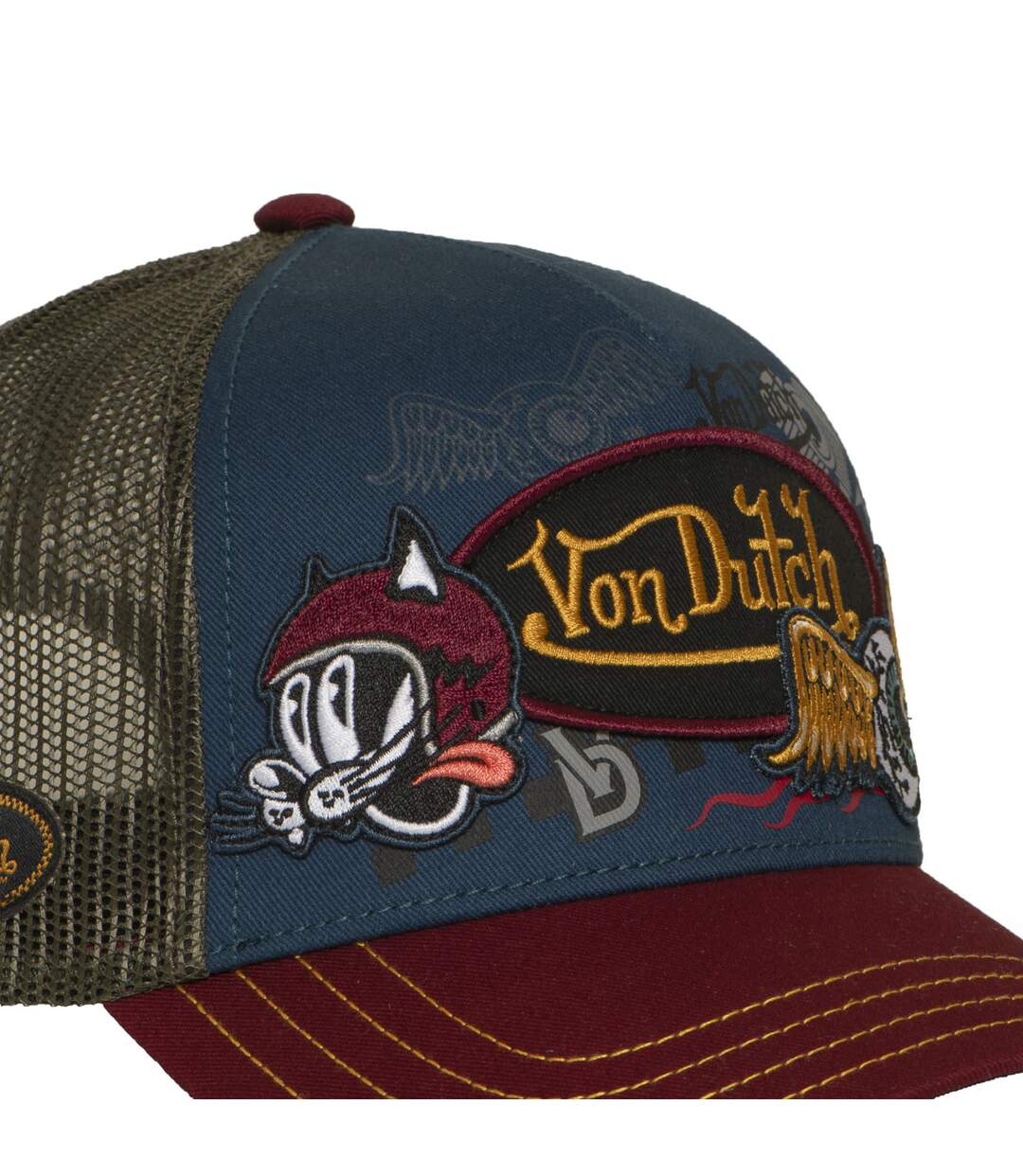 Casquette trucker filet avec patch et print Patches20 Vondutch-3