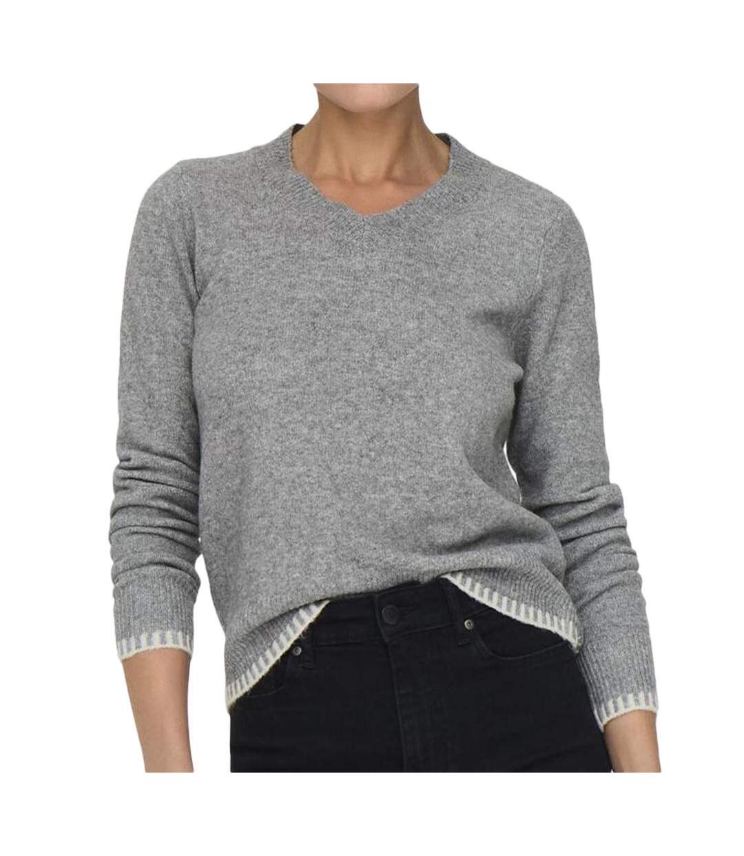 Pull gris femme jdy sage - xl-1