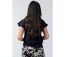 Top femme manches courtes ERMINE uni noir Coton Du Monde-4