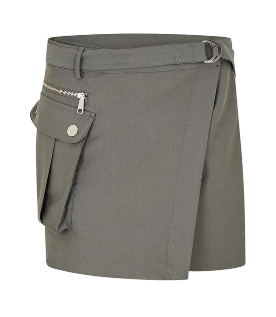 Womens/ladies Wrap High Waist Cargo Skirt Shark Grey Jack Wills-2