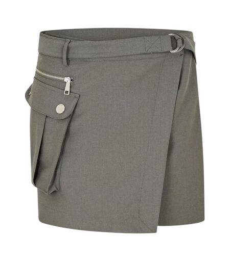 Womens/ladies Wrap High Waist Cargo Skirt Shark Grey Jack Wills