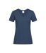 T-shirt Col V Femme Bleu Marine Stedman-2
