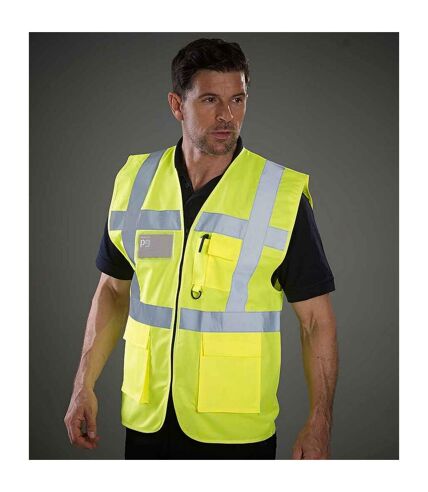 Unisex adult executive hi-vis waistcoat yellow Yoko