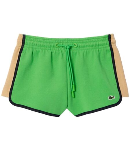 Womens/ladies Cotton Panelled Shorts Green Lacoste