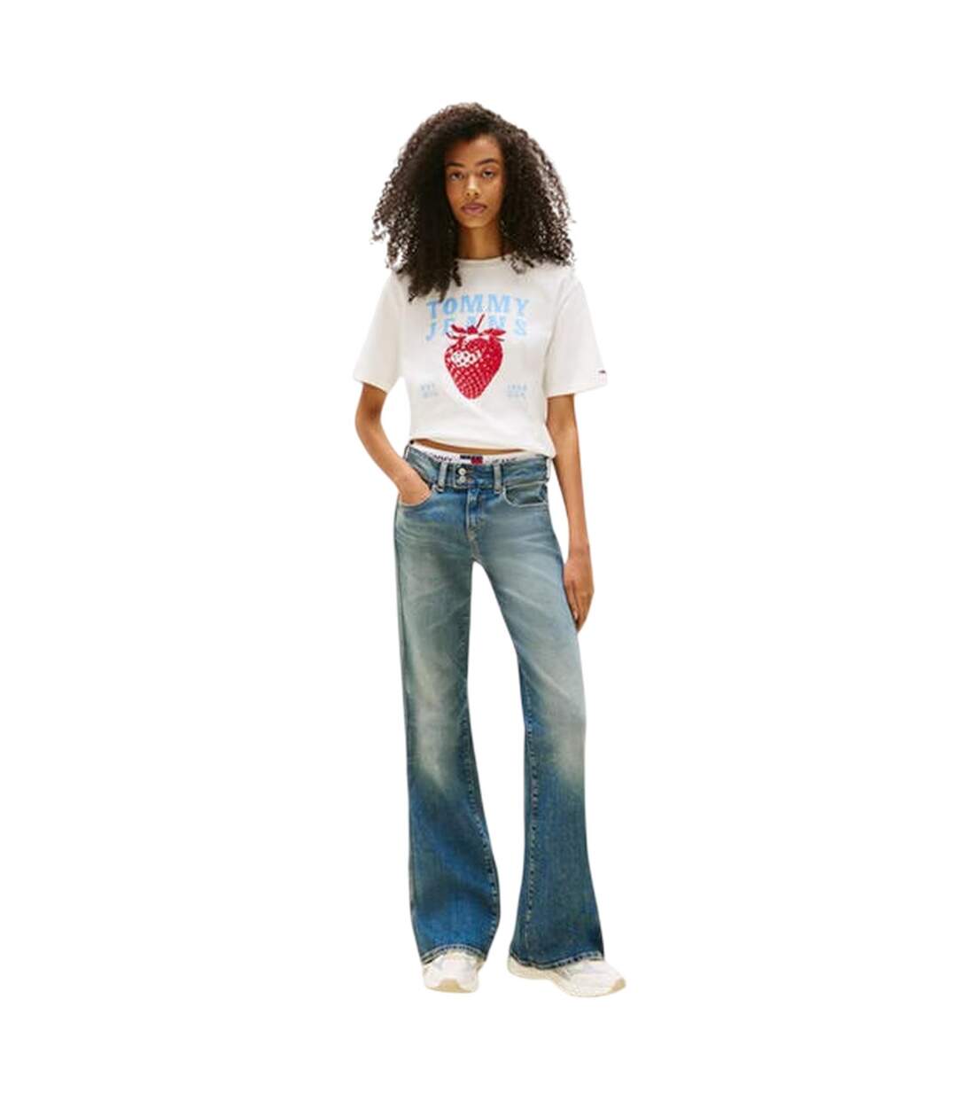 T-shirt Motif/style Fraise Femme Écru Tommy Jeans-4