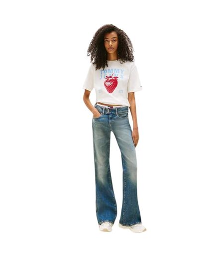 T-shirt Motif/style Fraise Femme Écru Tommy Jeans