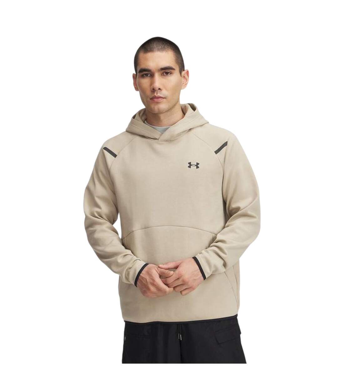 Mens Essential Fleece Raglan Hoodie Brown Under Armour-1
