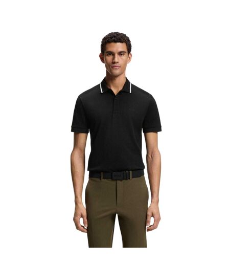 Mens Join Paddy Embroidered Logo Regular Polo Shirt Black Boss