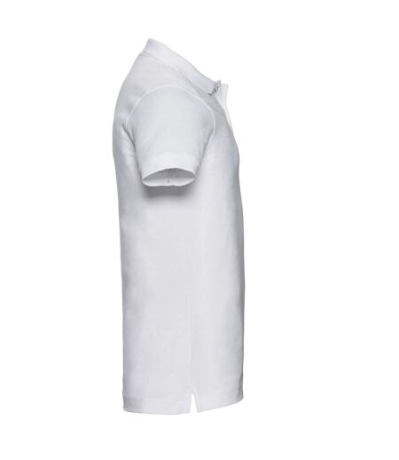 Russell Mens Plain Stretch Polo Shirt (White)