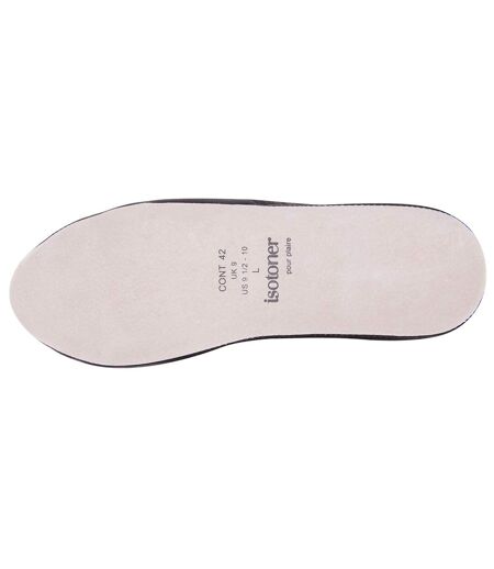 Isotoner Chaussons Mules homme tout cuir, semelle confort