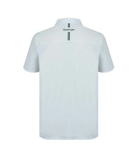 Polo Golf Motif/style Rayures Contrastées Homme Blanc Slazenger
