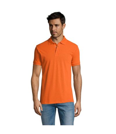 SOLs Mens Prime Pique Plain Short Sleeve Polo Shirt (Orange) - UTPC493