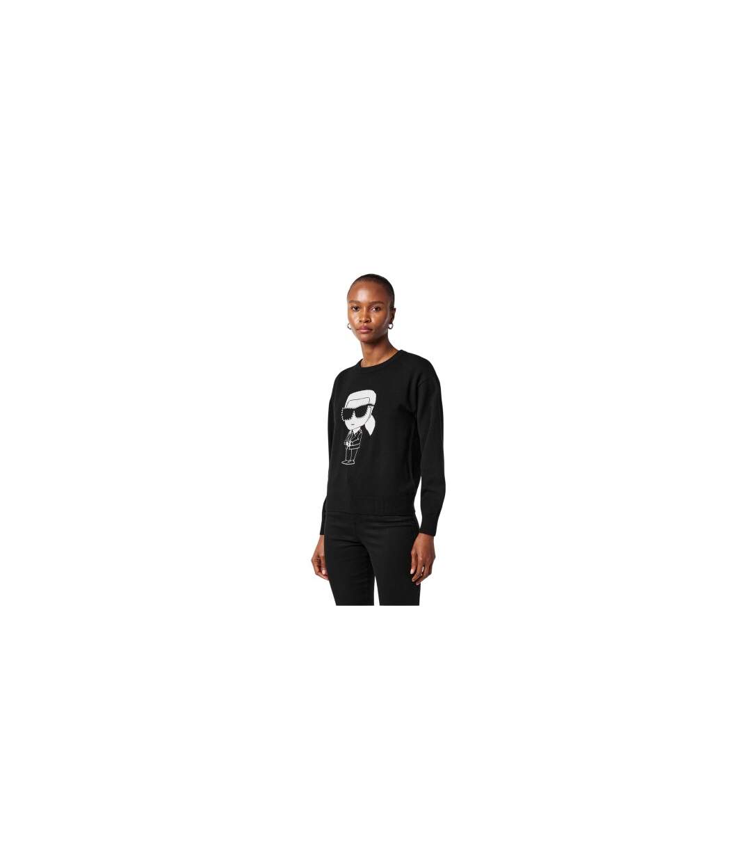 Sweat Manches Longues Motif/style Embelli Femme Noir Karl Lagerfeld-1