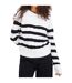 Pull Motif/style À Rayures Femme Blanc Cassé Noir Brave Soul-2