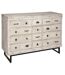 Commode 12 tiroirs Ajay en bois blanchi - Beige-1
