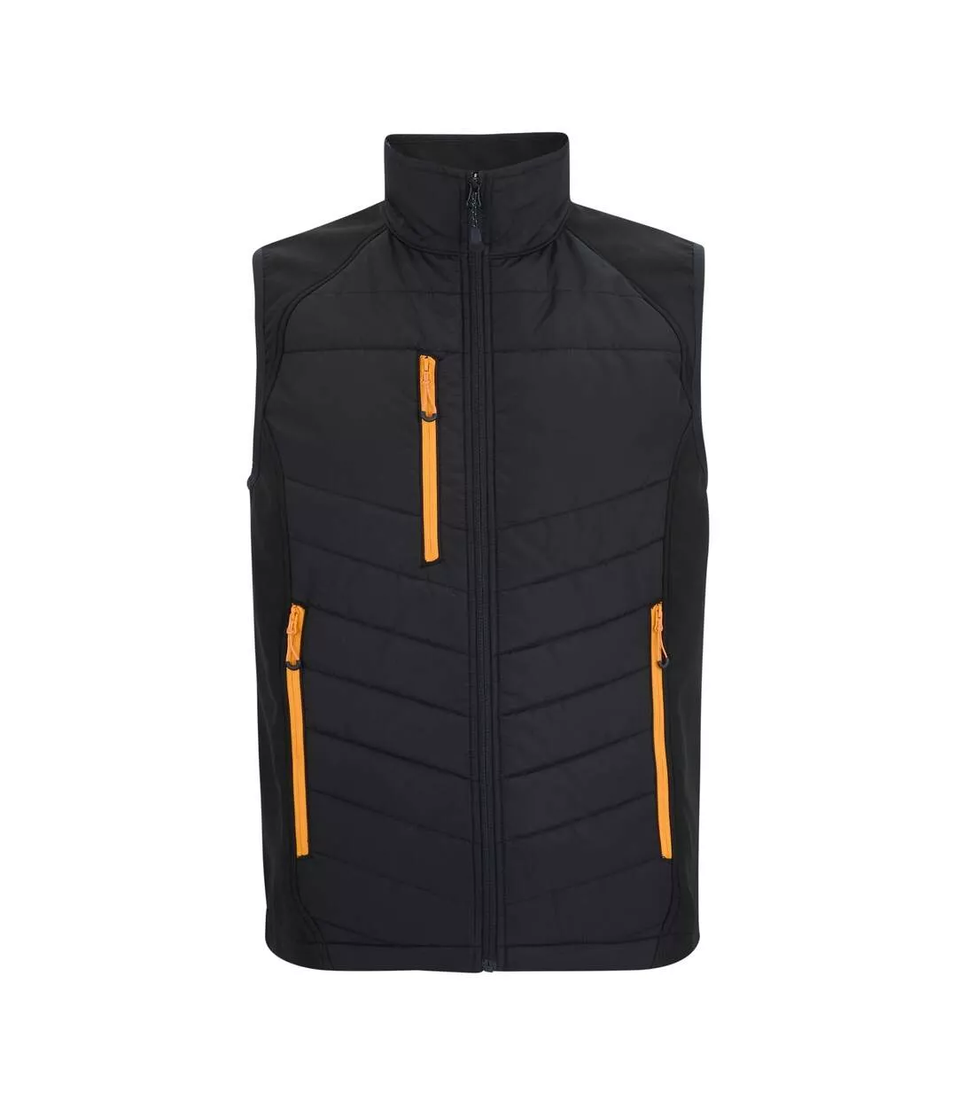 Mens Full Zip Gilet Black Orange Pop Regatta-1