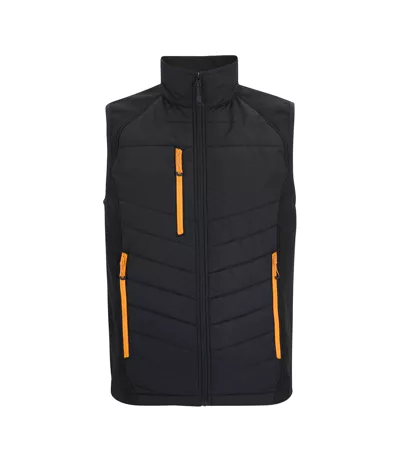 Mens Full Zip Gilet Black Orange Pop Regatta