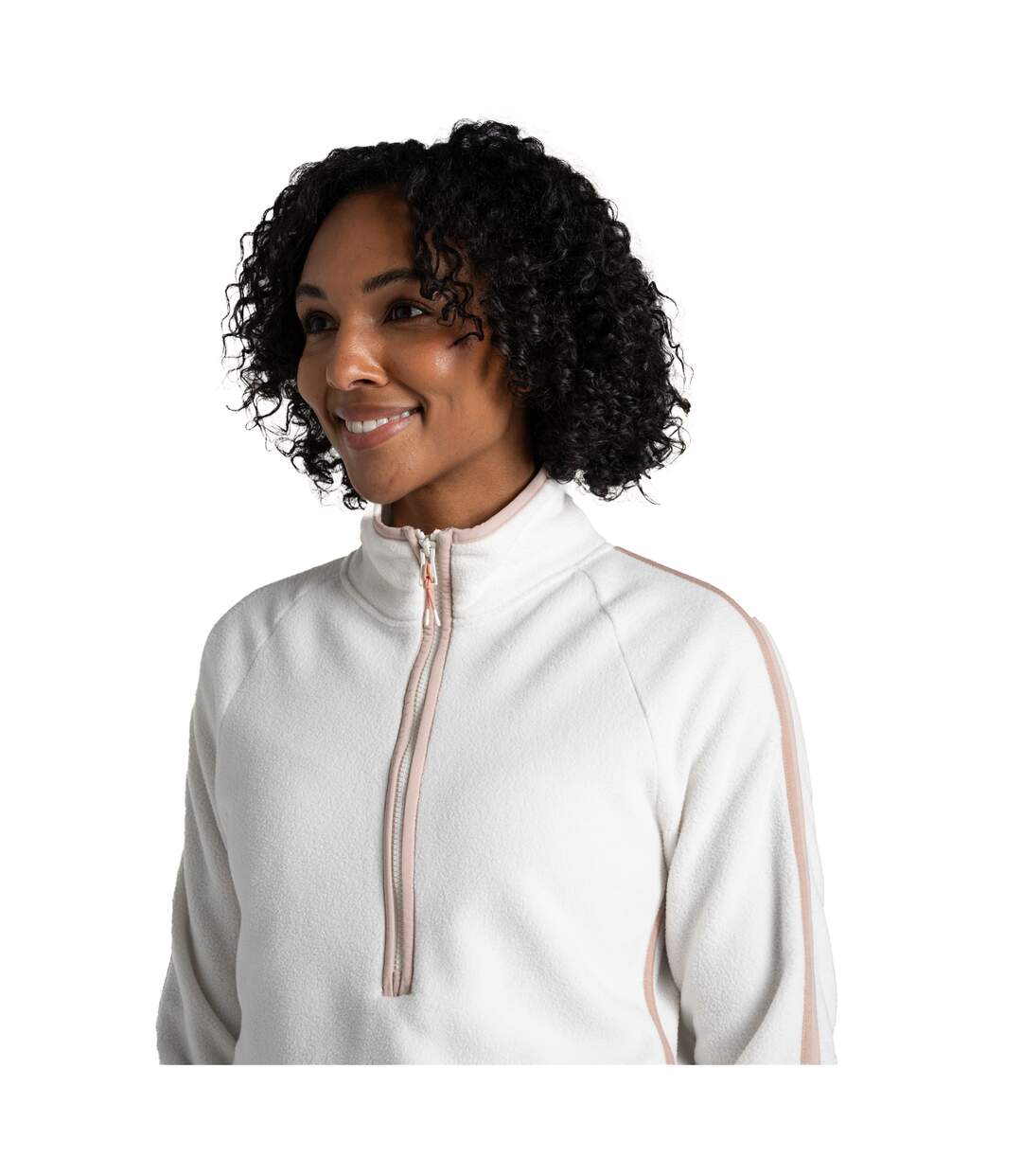 Haut Polaire À Col Montant Zippé Femme Blanc Cassé Craghoppers-4