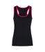 Tri Dri Womens/Ladies Panelled Fitness Tank Top (Black / Hot Pink)