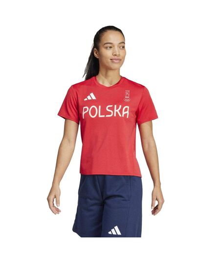 Womens/ladies Olympic Poland T-shirt White Adidas
