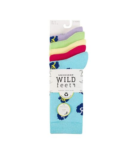 Lot de 5 chaussettes mi-mollet à motif jacquard pour femme