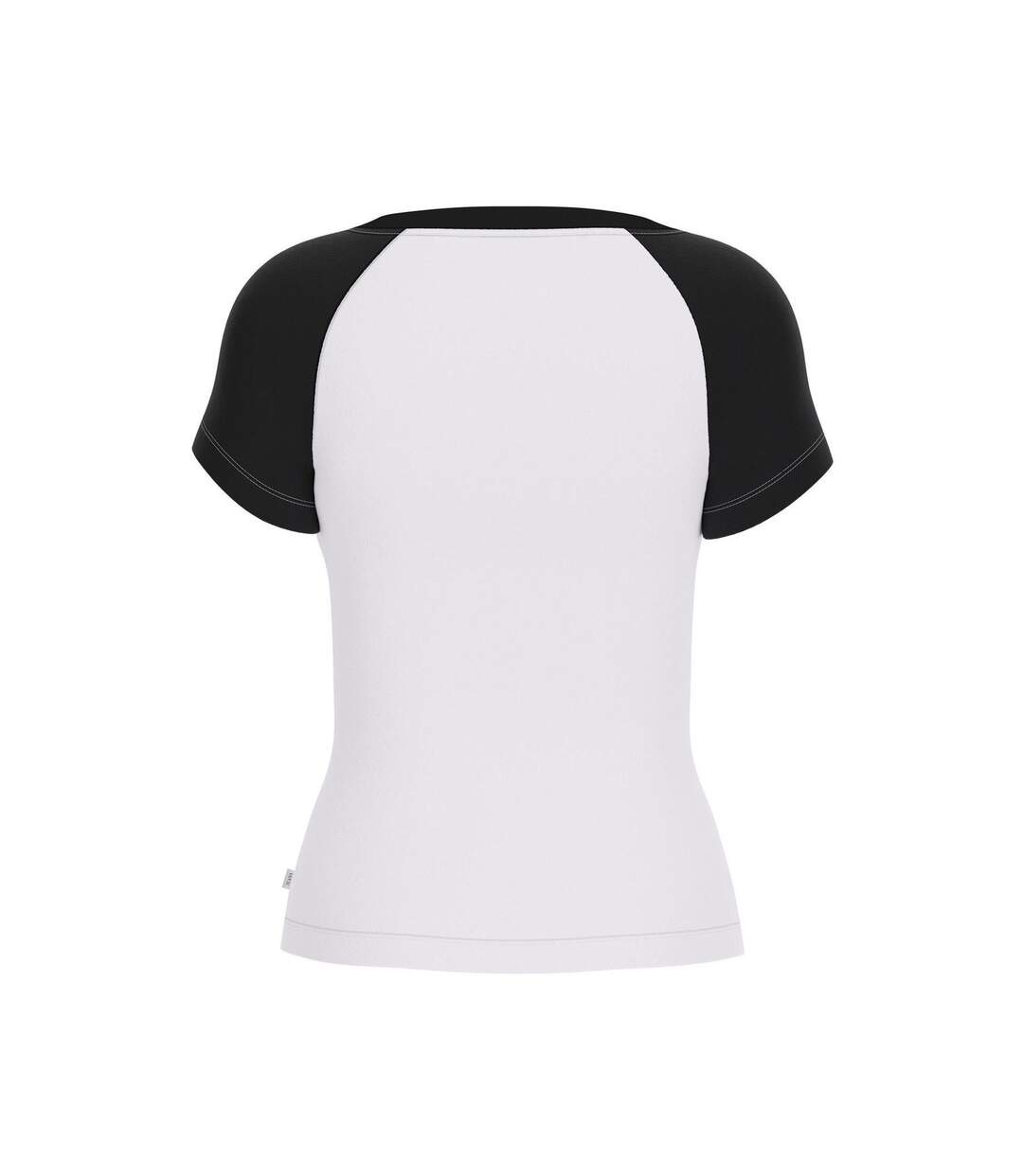 T-shirt Manches Raglan Motif/style Logo Courbé Femme Blanc Guess-2